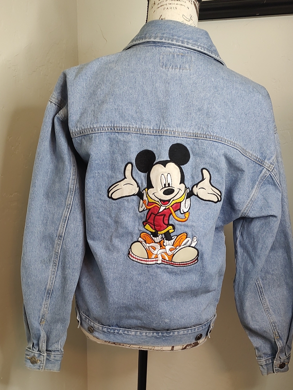 Official Disney Vintage By Jerry Leigh Denim Mickey Mouse Embroidered Jacket 90s